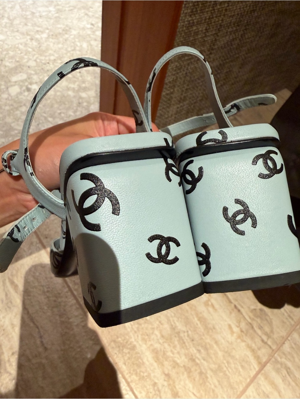 Chanel Rare light blue coco beach sandals sz8 - Picture 8 of 14